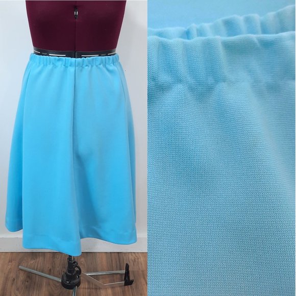 Vtg 60s blue midi skirt - Picture 1 of 8